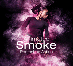 极品PS动作－腾云驾雾(GIF动画/含高清视频教程)：Gif Animated Smoke Photoshop Action